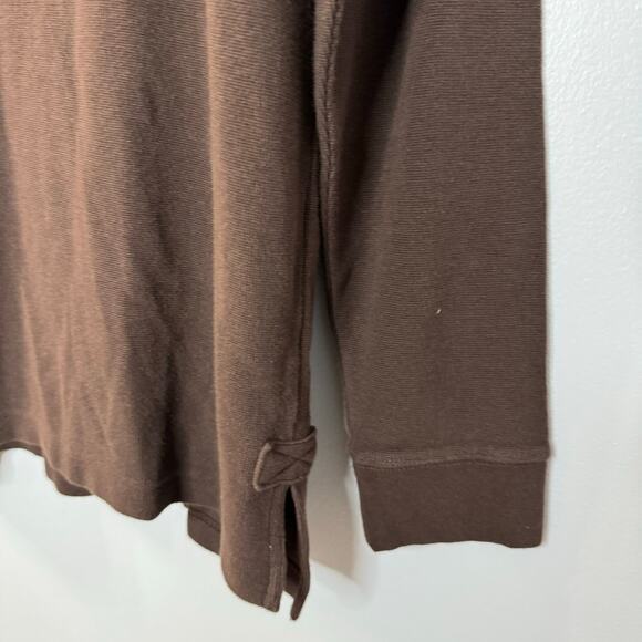 Duluth Trading Men's Longtail T Waffle Henley Long Sleeve Brown Large - Picture 7 of 11